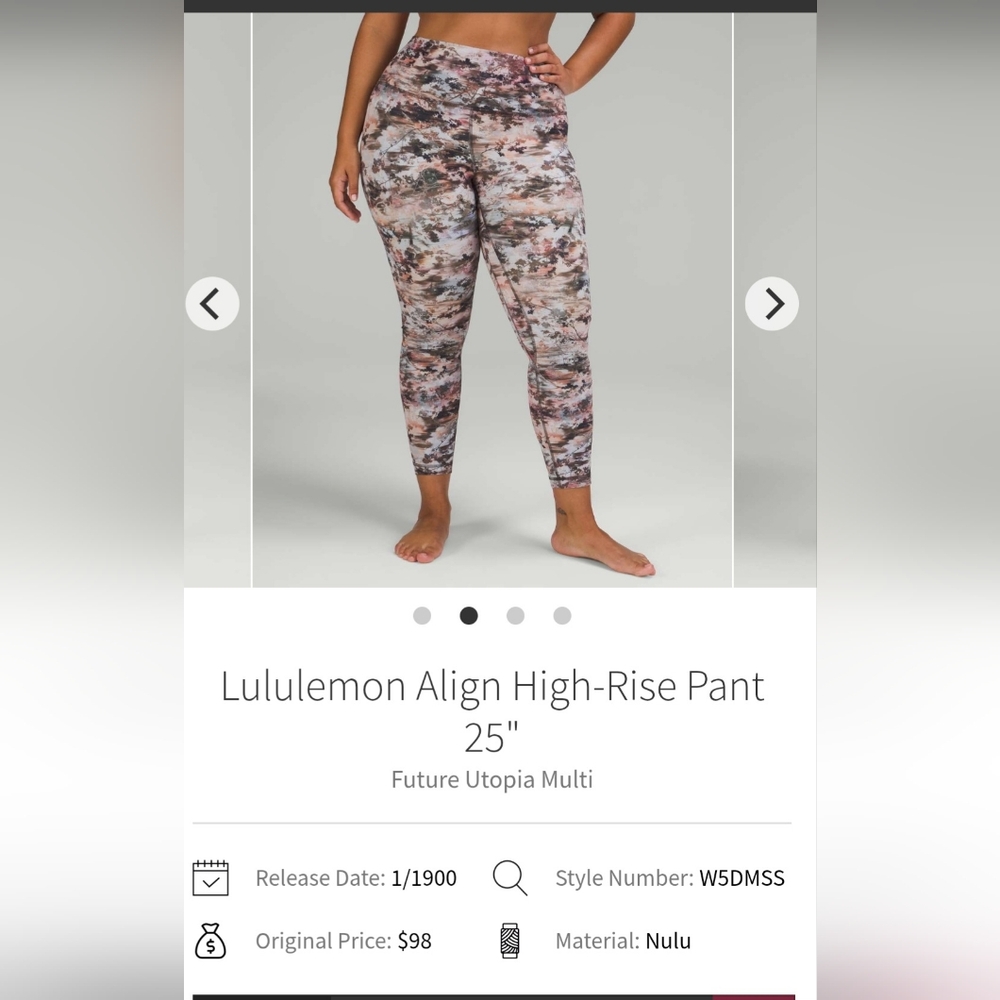 Lululemon Align High Rise pant 25" inseam